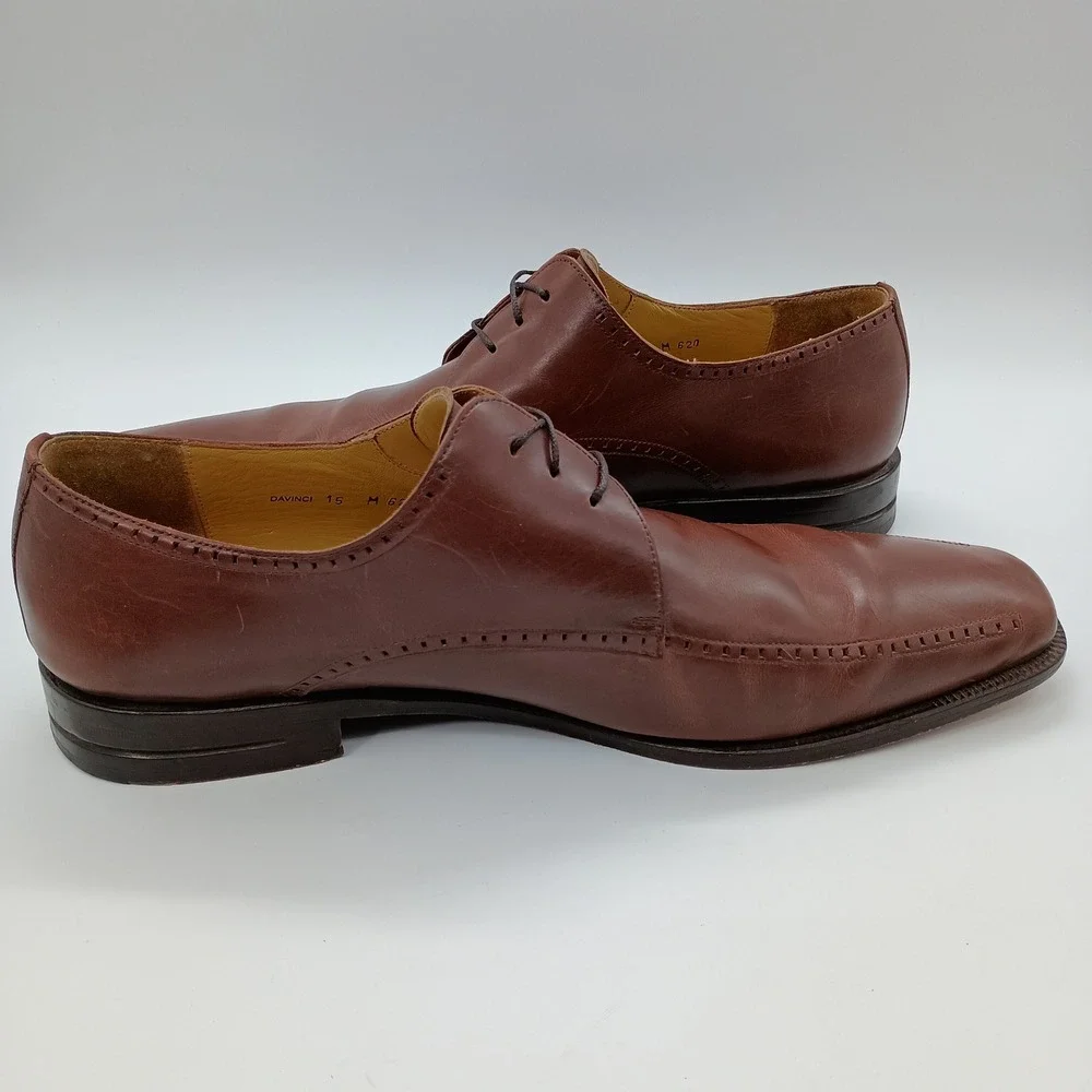 Mezlan Davinci 620 Brown Leather Square‎ Toe Oxford Dress Shoes Mens 15 M Spain